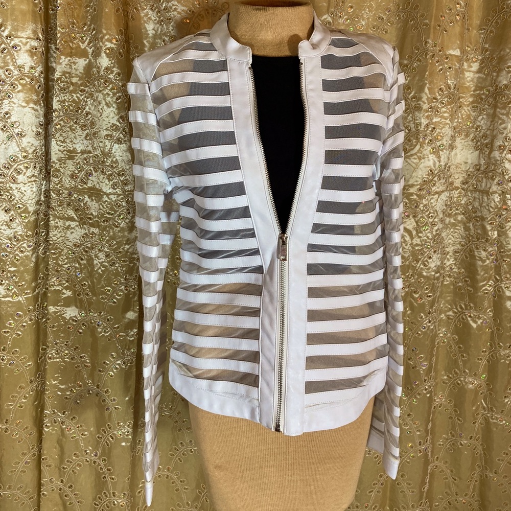 White Faux Leather Jacket